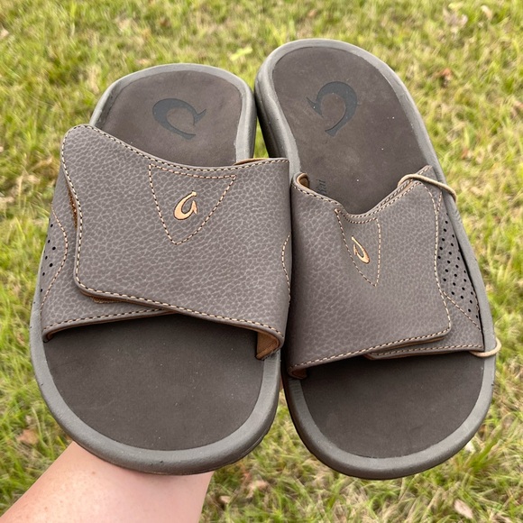 NWT Olukai Mens Nalu Slide Sandals Size 8 in Color Java - Picture 2 of 11